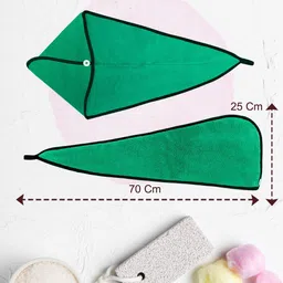 Softspun Microfiber Green 300 GSM Ultra Soft Hair Draper Towel image 3