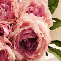 Pure Home and Living Pink & Green Faux Peony Spray Artificial Flower image 2