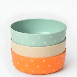 MiArcus Baby 100% Melamine Polka Dot Print Bowl Set, Pack of 3-picture-17