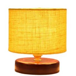 Devansh Yellow Jute Table lamp with Wood Brown Base image 5