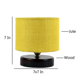 Devansh Yellow Jute Table lamp with Wood Brown Base image 4