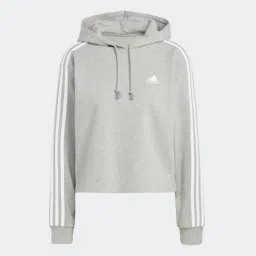 adidas essentials 3-stripes french terry crop hoodie women training women training image 1