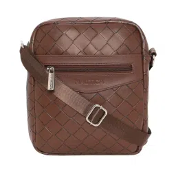 Nautica Brown Textured Pu Sling Bag-image-2