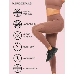 Enamor 7/8th length Dry Fit High Waist Workout Leggings For Women - Held in Fit - A610 image 5