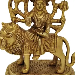 Navyaksh Gold-Toned Brass Durga Maa Showpiece-image-94
