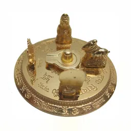 Navyaksh Gold-Toned Religious Small Shiv Pariwar Round Showpiece-image-9