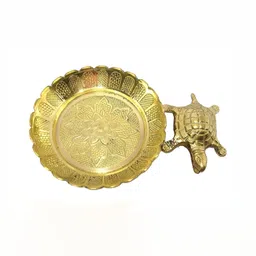 Navyaksh Gold-Toned Brass Religious Kachua Plate Showpiece-image-59
