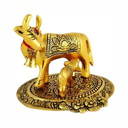 Navyaksh Gold-Toned Brass Birds and Animals Showpiece-picture-23