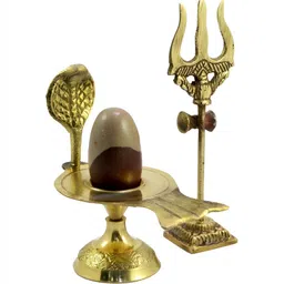 Navyaksh Gold-Toned Brass Narana Trishul Showpiece-image-58
