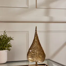 Pure Home and Living Gold-Toned Boddhi Leaf Stand Showpiece-image-79
