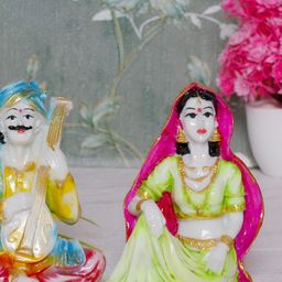 GW CREATIONS Yellow & Green 2 Pieces Figurine Showpiece-picture-15