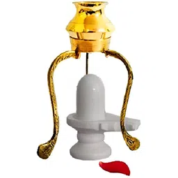 Navyaksh Gold-Toned Brass Shivling Showpiece image 3