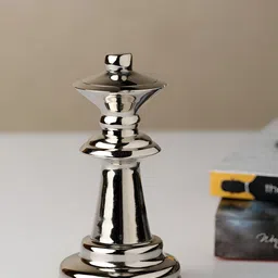 Decor de Maison Silver Toned Chess Queen Nickel Large Showpiece-image-68