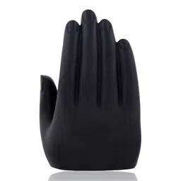 CraftVatika Black & Beige Small Palm Buddha Idol Showpiece image 4