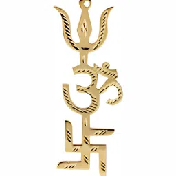 Navyaksh Gold-Toned Brass Trishakti Showpiece image 2