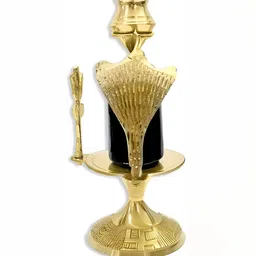 Navyaksh Gold-Toned & Black Religious Small Shivling Showpiece image 4