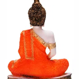 BECKON VENTURE Orange & Cream Tiny Buddha Idol Showpiece image 3