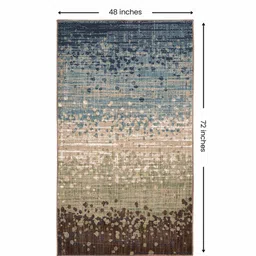 sapana carpet-mats Beige & Brown Abstract Polyester 4 x 6 Feet Machine Made Carpet image 2