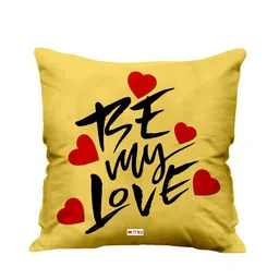 ME & YOU Yellow & Black Printed Square Pre-Filled Cushion-picture-34