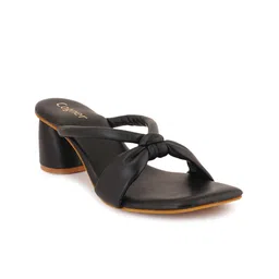 Cogner Black Block Open Toe Heels-picture-24