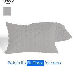 AVI Set Of 2 Grey Quilted Microfiber Filled Sleep Pillows image 4