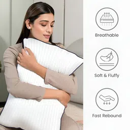 Aura White 2 Pieces Fibre Filled Sleep Pillow image 3