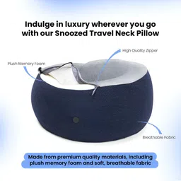 Sleepsia Navy Blue & Grey Memory Foam Filled Travel Neck Pillow image 5