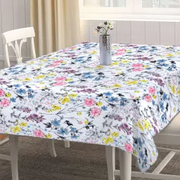 arrabi White Blended Cotton Floral 72x52 Inches Table linen image 2