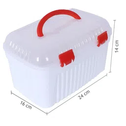 Kuber Industries White & Red Textured Multi-Utility Storage Box image 2