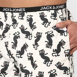 Jack & Jones Men Beige & Black Printed Boxers 2791612004 image 5