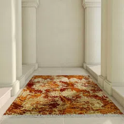 Red Abstract Wool 8 x 10 ft Hand Knotted Carpet by Jaipur Rugs image 1