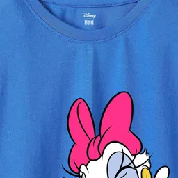Wear Your Mind Girls Daisy Duck Printed Pure Cotton Boxy T-shirt image 3