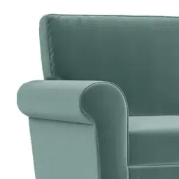 urban ladder create Oxford 1 Seater Fabric Sofa in Dusty Turquoise Velvet Colour image 3