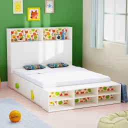 boingg! - a happy start Optimus Prime Kids Double Bed with Storage In White Colour image 1