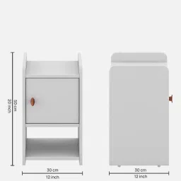 a globia creations Zuri Bedside Table In Frosty White Finish image 2