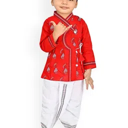 BAESD Boys Ethnic Motifs Printed Kurta With Dhoti Pants-picture-21