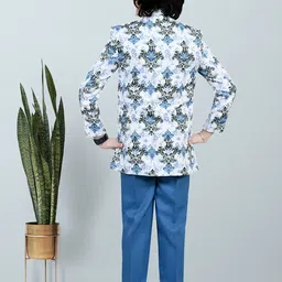 BAESD Boys Printed Mandarin Collar Suit image 3