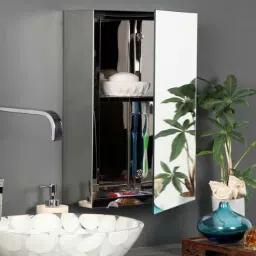 Stainless Steel Chrome Finish Bathroom Cabinet-image-68