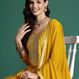 Indo Era Ethnic Motifs Regular Kurta with Trousers & With Dupatta-picture-42