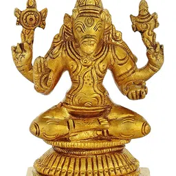 Exotic India Gold-Toned Religious Brass Goddess Varahi Showpiece-image-98