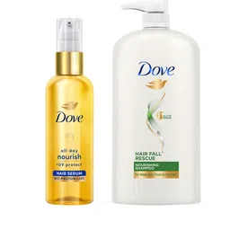 Dove All Day Nourish Hair Serum 48ml & Hair Fall Rescue Shampoo For Weak Hair 1 L-picture-26