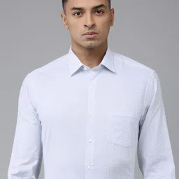Arrow Pure Cotton Self Design Textured Manhattan Slim Fit Opaque Formal Shirt-image-24