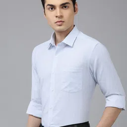 Arrow Pure Cotton Self Design Textured Manhattan Slim Fit Opaque Formal Shirt-image-65