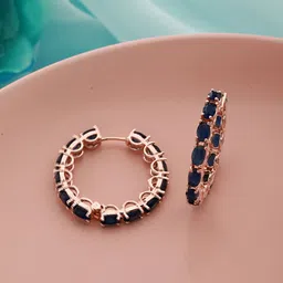 Saraf RS Jewellery Rose Gold-Plated AD-Studded Circular Hoop Earrings-picture-26