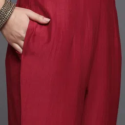 Indo Era Women Floral Yoke Design Regular Kurta with Trousers & With Dupatta image 4