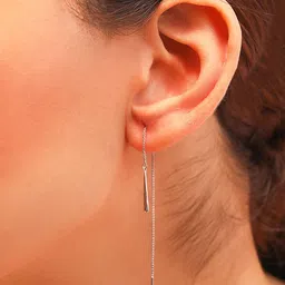 Zavya 925 Sterling Silver Rhodium-Plated Contemporary Drop Earrings image 2