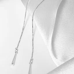 Zavya 925 Sterling Silver Rhodium-Plated Contemporary Drop Earrings image 3