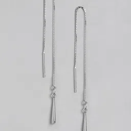 Zavya 925 Sterling Silver Rhodium-Plated Contemporary Drop Earrings image 4