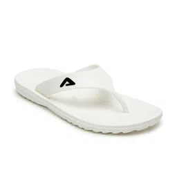 Adda Men White & Black Rubber Thong Flip-Flops image 2