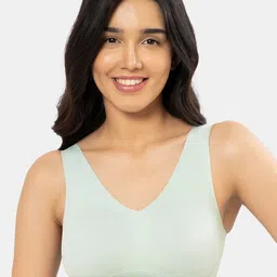 Amante Solid Non Padded Wirefree Skins V-Neck Slip-On Bra - BRA83401-picture-15